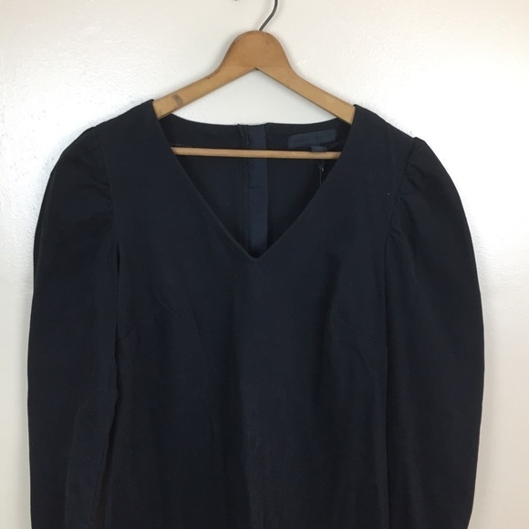 Edgy Long Sleeve Black Denim Frayed Hem Dress - Picture 2 of 8
